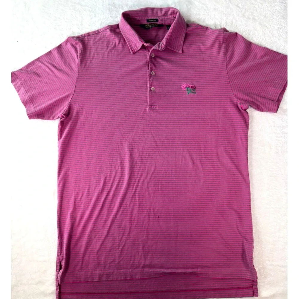 Polo Golf Ralph Lauren Polo Shirt TORREY PINES‎ Mens Large Pink Vintage Lisle